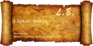 Liptai Betta névjegykártya